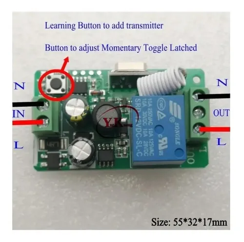 Receptor Interruptor Boton Inalambrico Prender Activar 220v — imagen 2 de 4