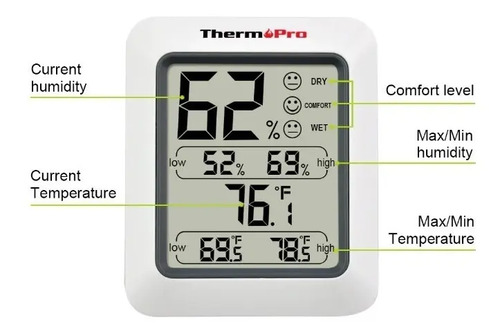 Termometro Digital Temperatura Ambiental Humedad A Pila — imagen 3 de 5