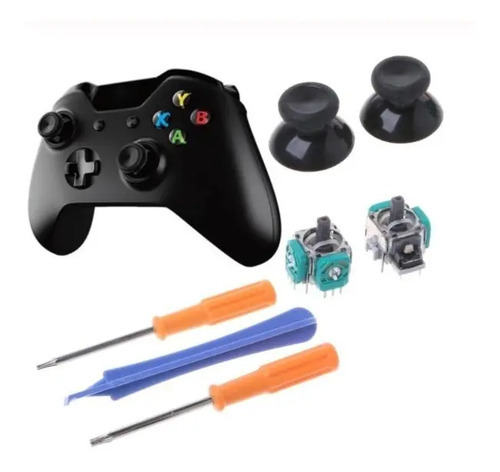 2 Repuestos Stick Joystick Xbox One + Destornilladores Negro — imagen 2 de 5