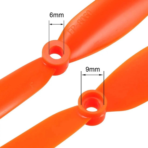 Helices 8060 Aeromodelismo Avion 20cm Por Unidad Naranja — imagen 3 de 3